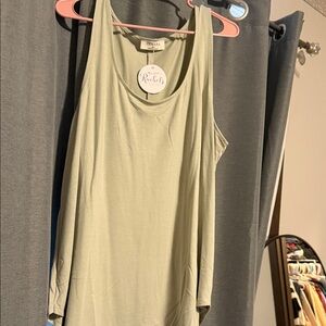 Zenana Outfitters Sage Green Scoop Neck Tank Top